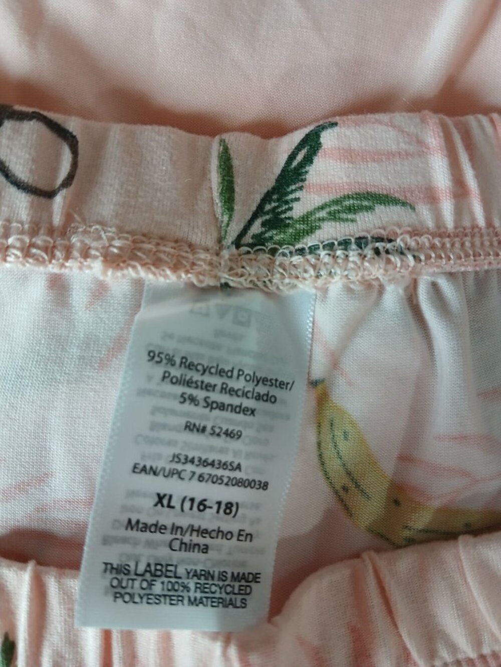JoySpun Womens Peach Jungle Print Tank Top Shorts Pajamas XL Recycled Poly NWT - Picture 12 of 14